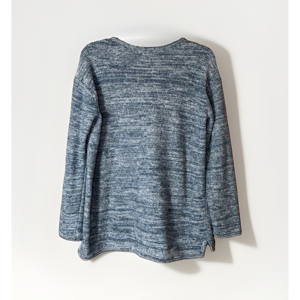 J. Jill Pure Jill Woman's Pullover Cotton Sweater Size Medium Blue Long Sleeve - Picture 3 of 6